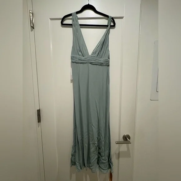 NWT Reformation Rosalind Maxi Dress Gown Celadon Blue Wedding Party Cocktail - Picture 3 of 5